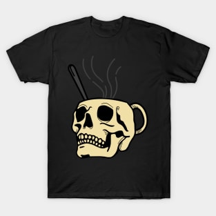 Steaming Hot Skull Mug T-Shirt